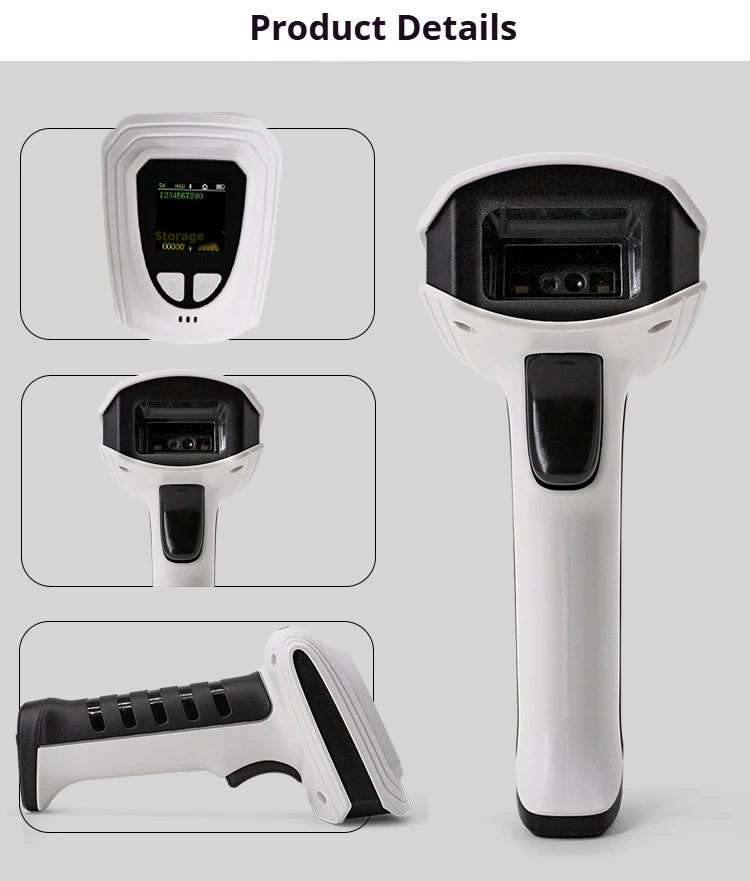 Tragbarer 2D Bluetooth Barcode-Scanner mit LCD