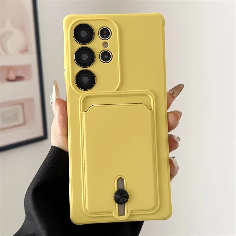 Weiche Silikon Kartenhalter Hülle Samsung S25 S24 Plus