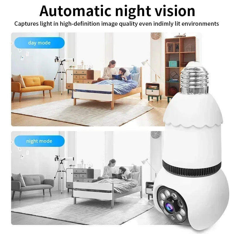 LED Glühbirnen Kamera 8MP WLAN PTZ mit Nachtsicht