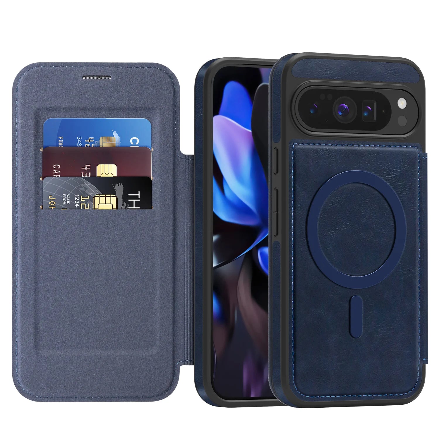 RFID Leder Flip Hülle für Google Pixel 10 Pro
