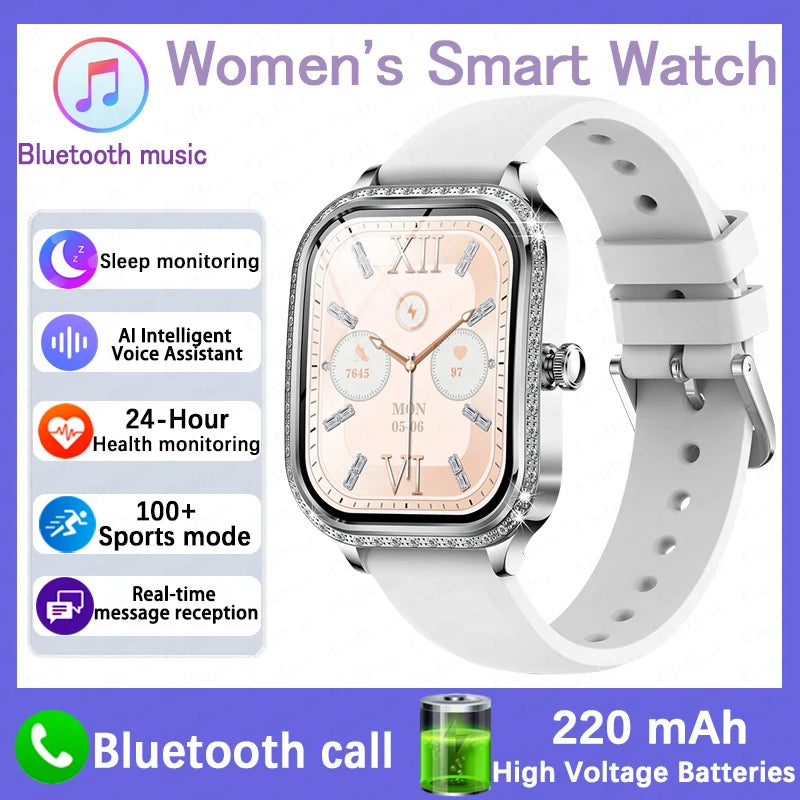 Elegant women's fitness smartwatch with call function