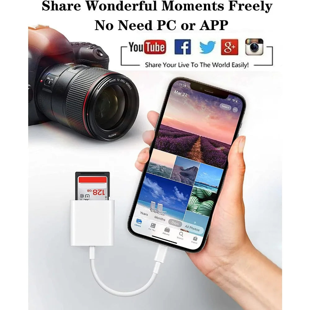 Lightning SD card reader for iPhone iPad adapter