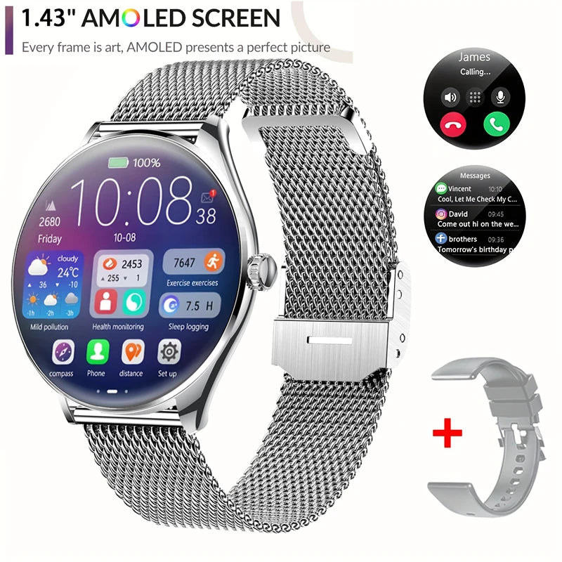 Ultra-thin smartwatch with 1.43" AMOLED HD display