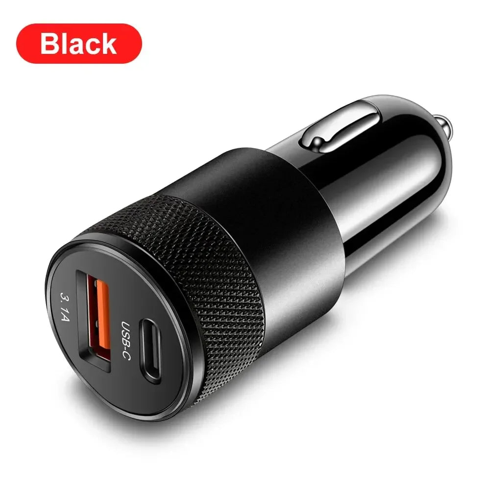 3,1A USB Auto Ladegerät mit Typ-C Adapter