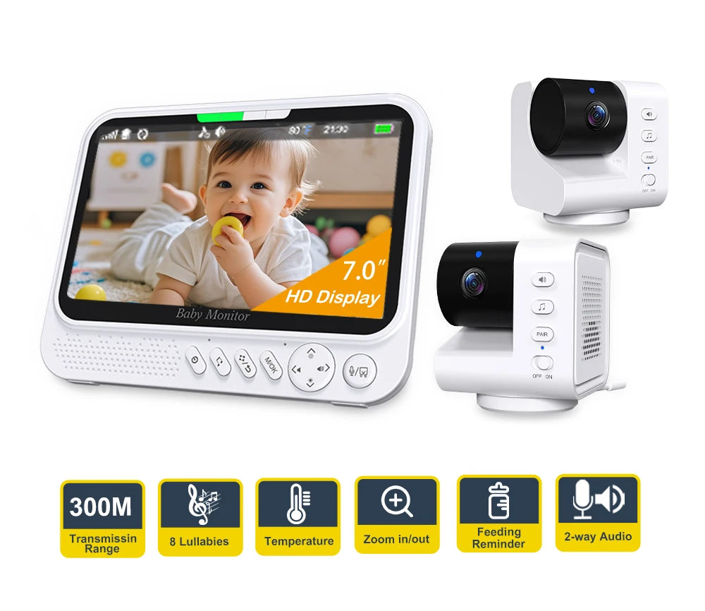 Video Babyphone 7" mit Kamera & Nachtsicht