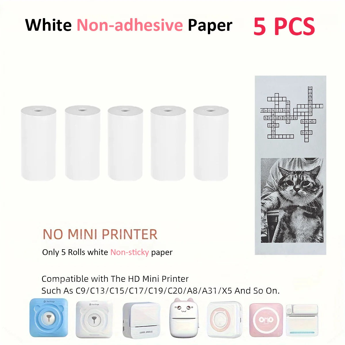 Portable mini thermal printer with Bluetooth, no ink required