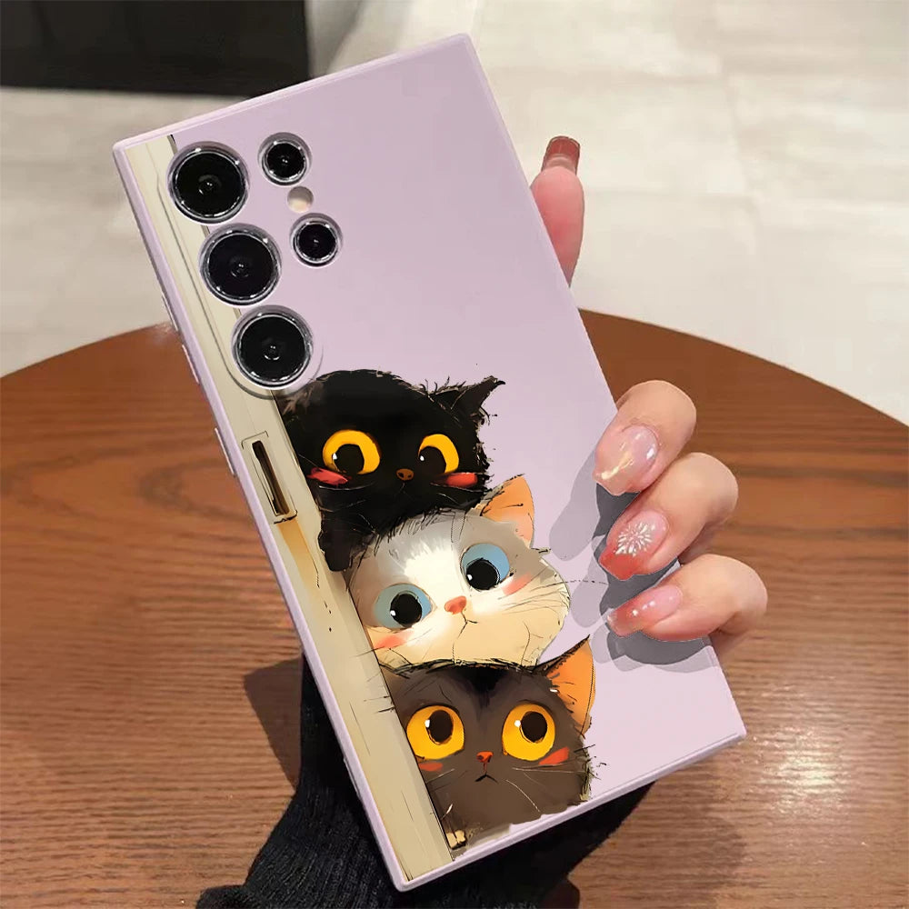 Cute cat case for Samsung Galaxy models