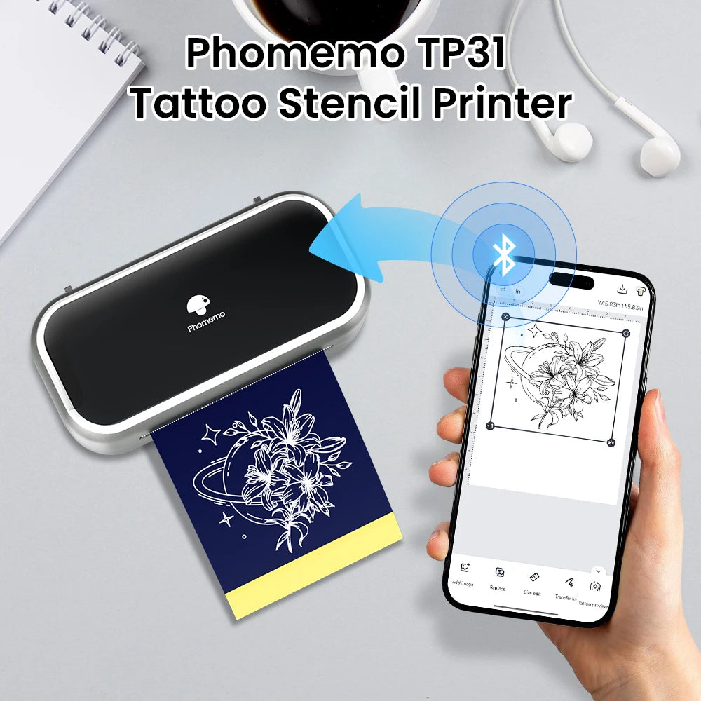 Phomemo TP31 Tattoo-Schablonendrucker kabellos für Künstler