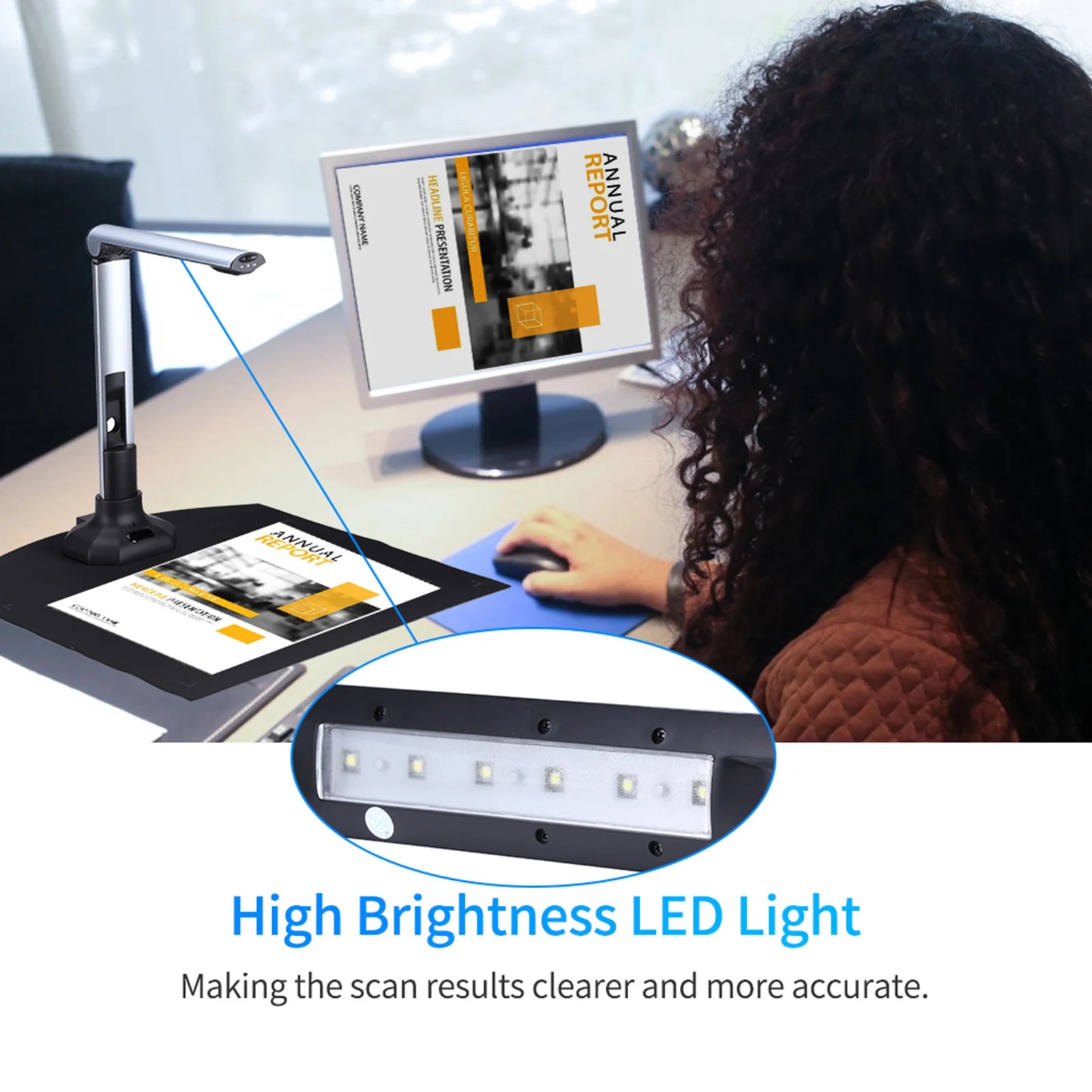 Portable Document Scanner 10MP HD Foldable