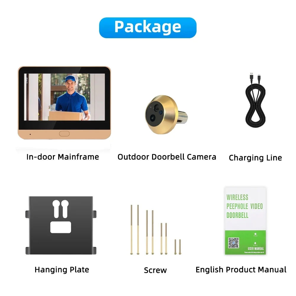 Smart Life WiFi Türspion Kamera 4.3" 3MP Bildschirm