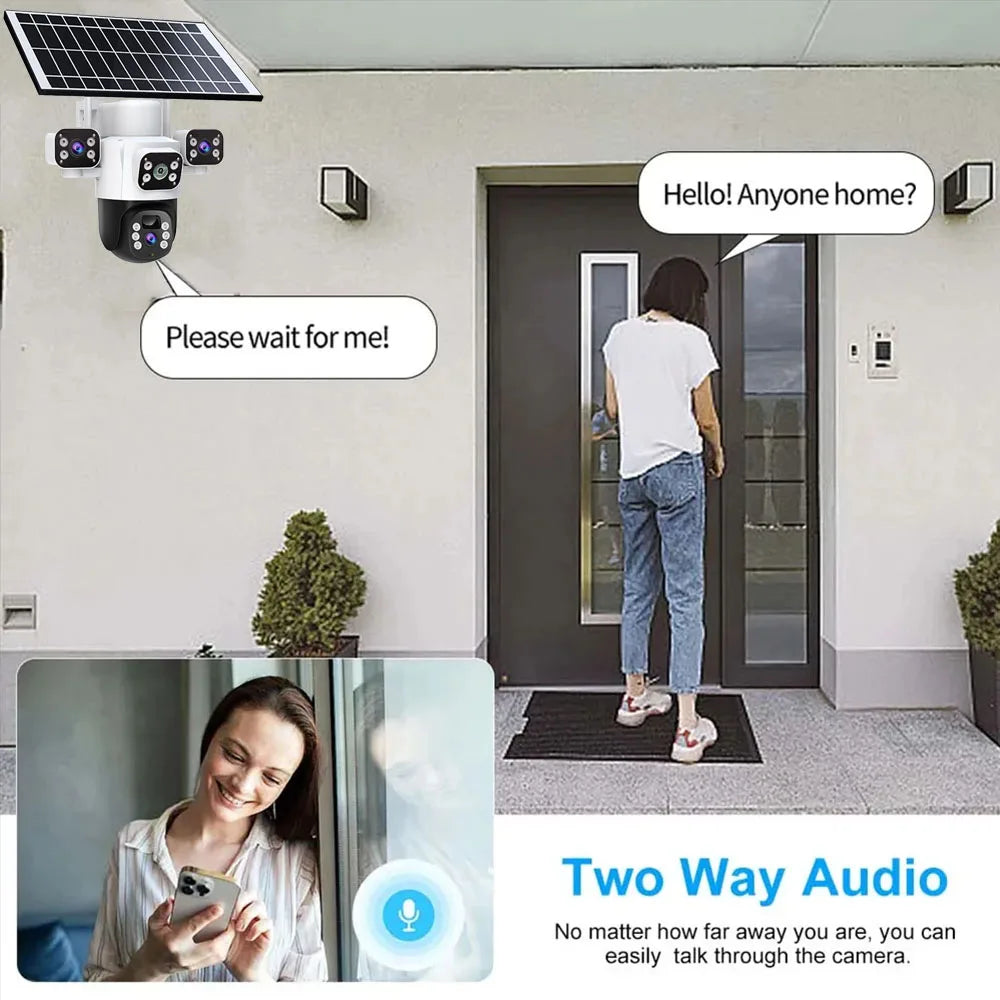 12MP Solar WiFi Surveillance Camera with PTZ & 6K