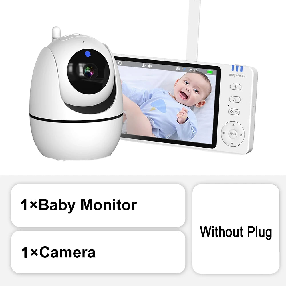 5-inch Baby Monitor PTZ Camera with Temperature & Songs