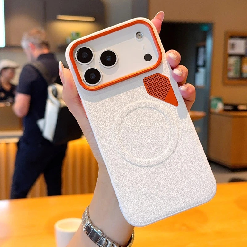 Luxuriöse Magnetische PU Leder Hülle für iPhone 17 Pro