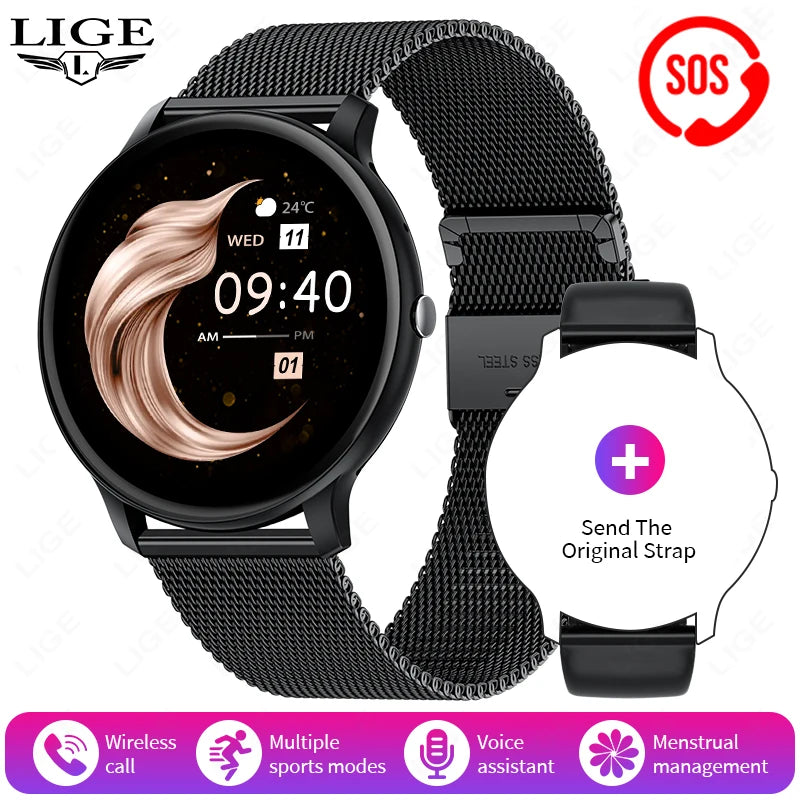 LIGE 2025 Smartwatch mit Bluetooth-Anruf & Fitnessfunktionen