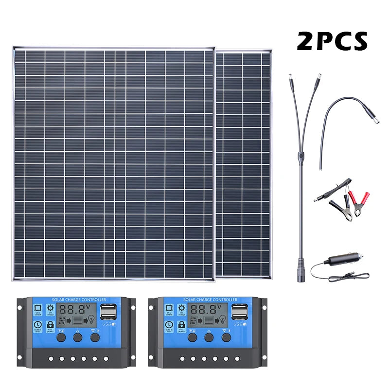 500W Solar Powerbank Kit mit 12V/18V Panel