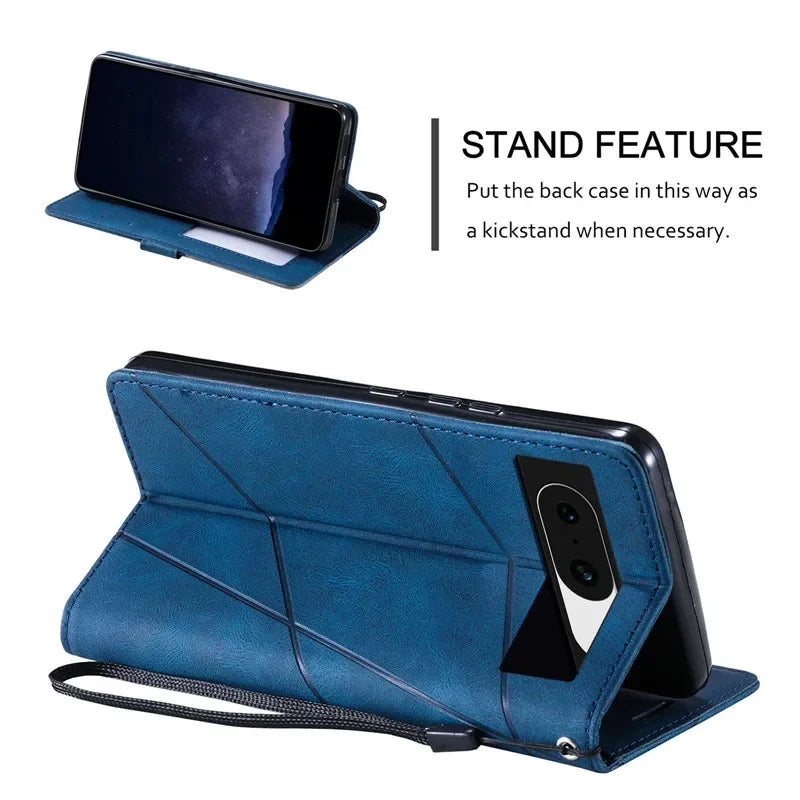 Magnetische Leder Flip Hülle Pixel