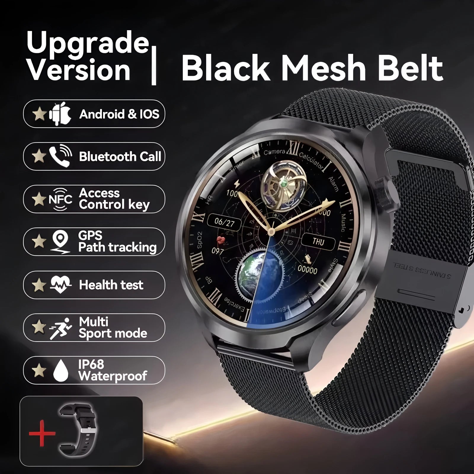 1,61" AMOLED GPS Smartwatch für Damen & Herren