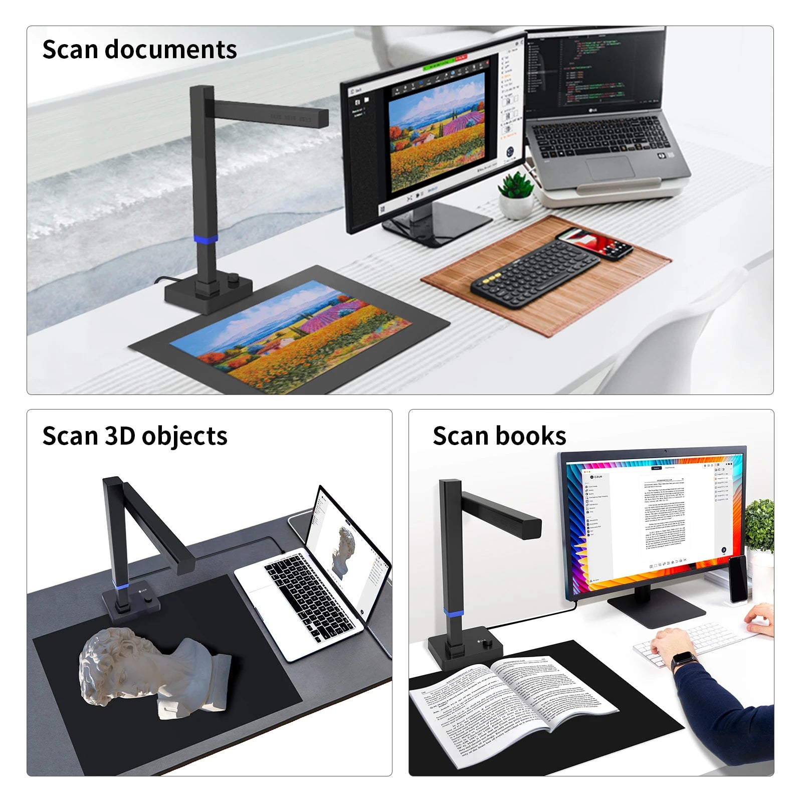 Tragbarer A3 Dokumentenscanner mit USB und Kamera