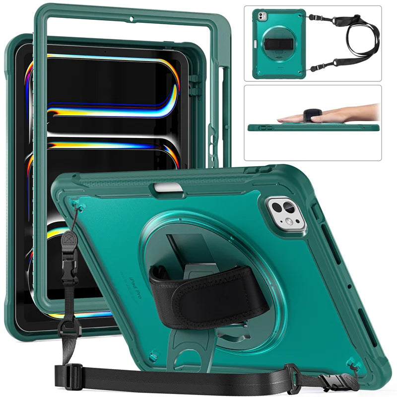 iPad Pro/Air Stoßfeste Hülle + Riemen