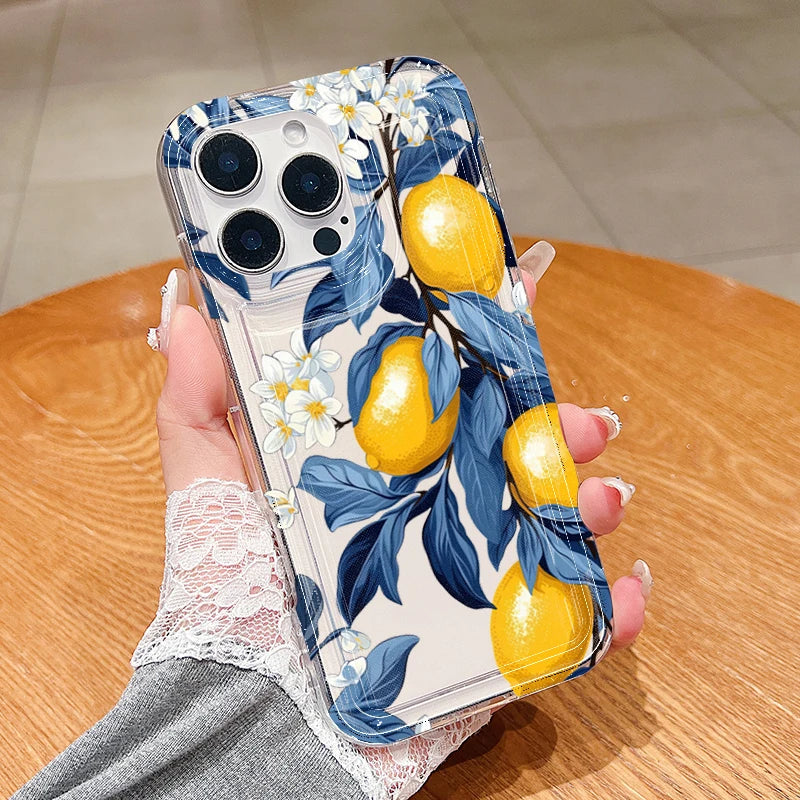 Sommer Lemon Blumen Clear Hülle für iPhone 17