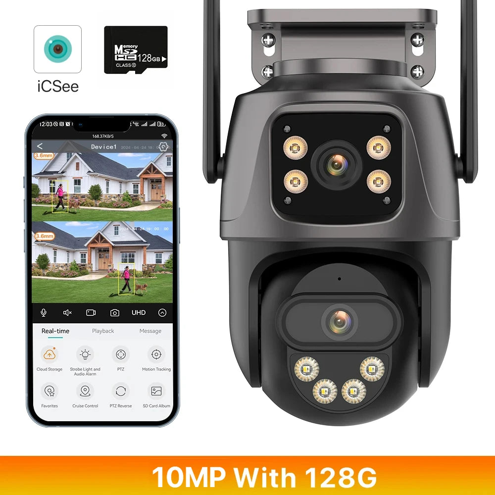 15MP 4K WLAN IP Kamera mit Drei Bildschirmen Outdoor