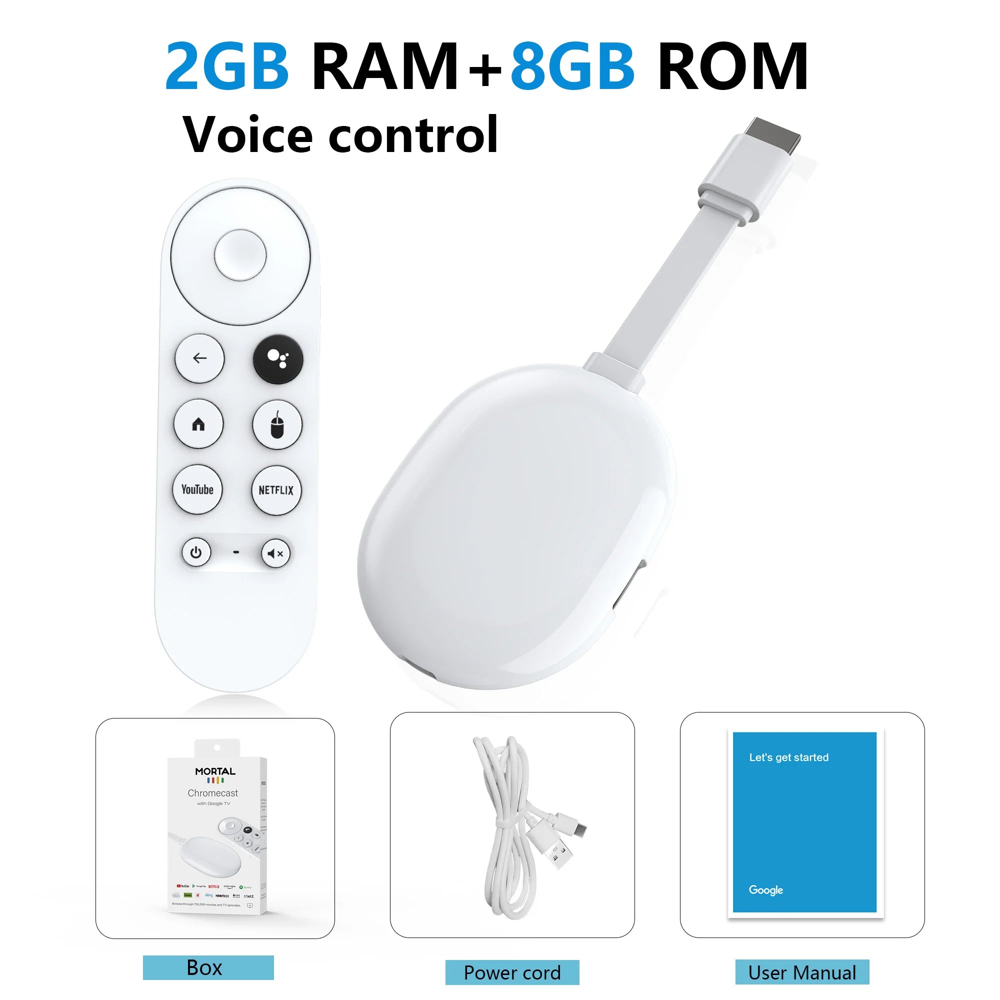 Android 14 Smart TV Stick mit Sprachsteuerung