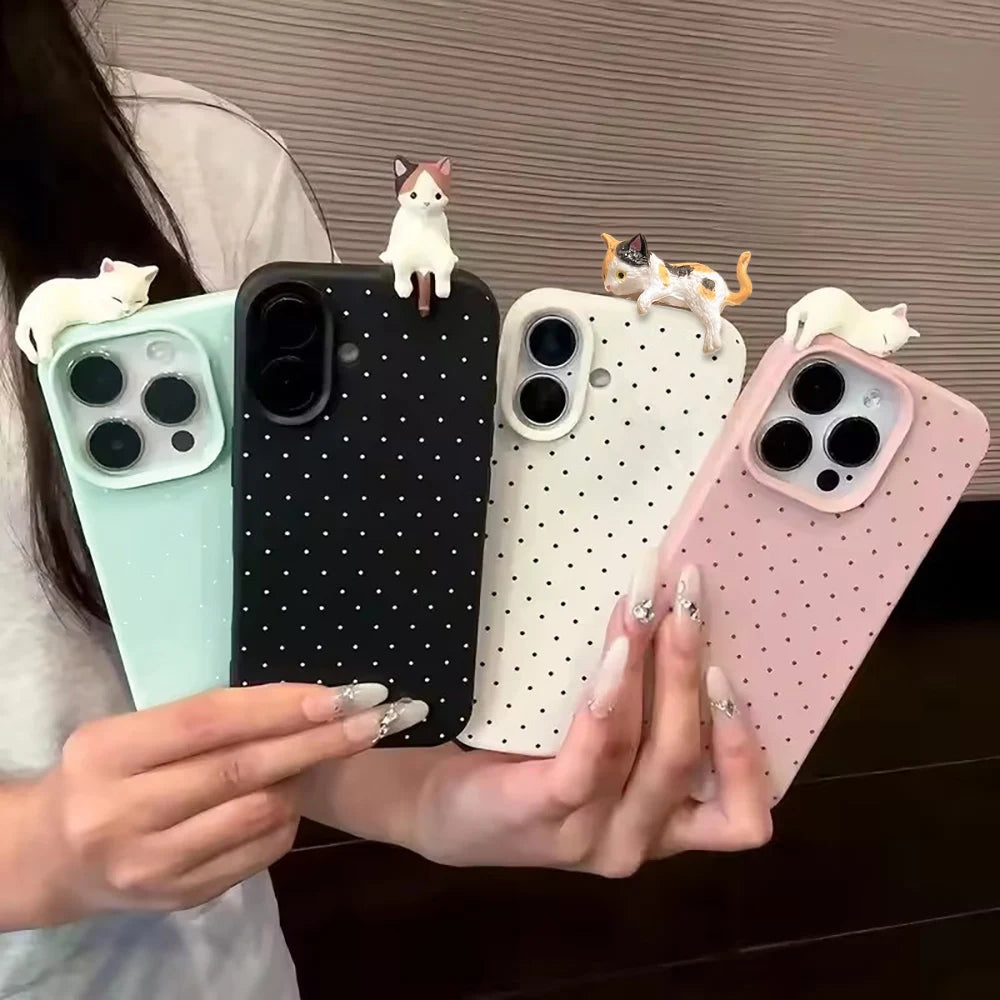 3D Cat Leather Case for iPhone 17 & 16