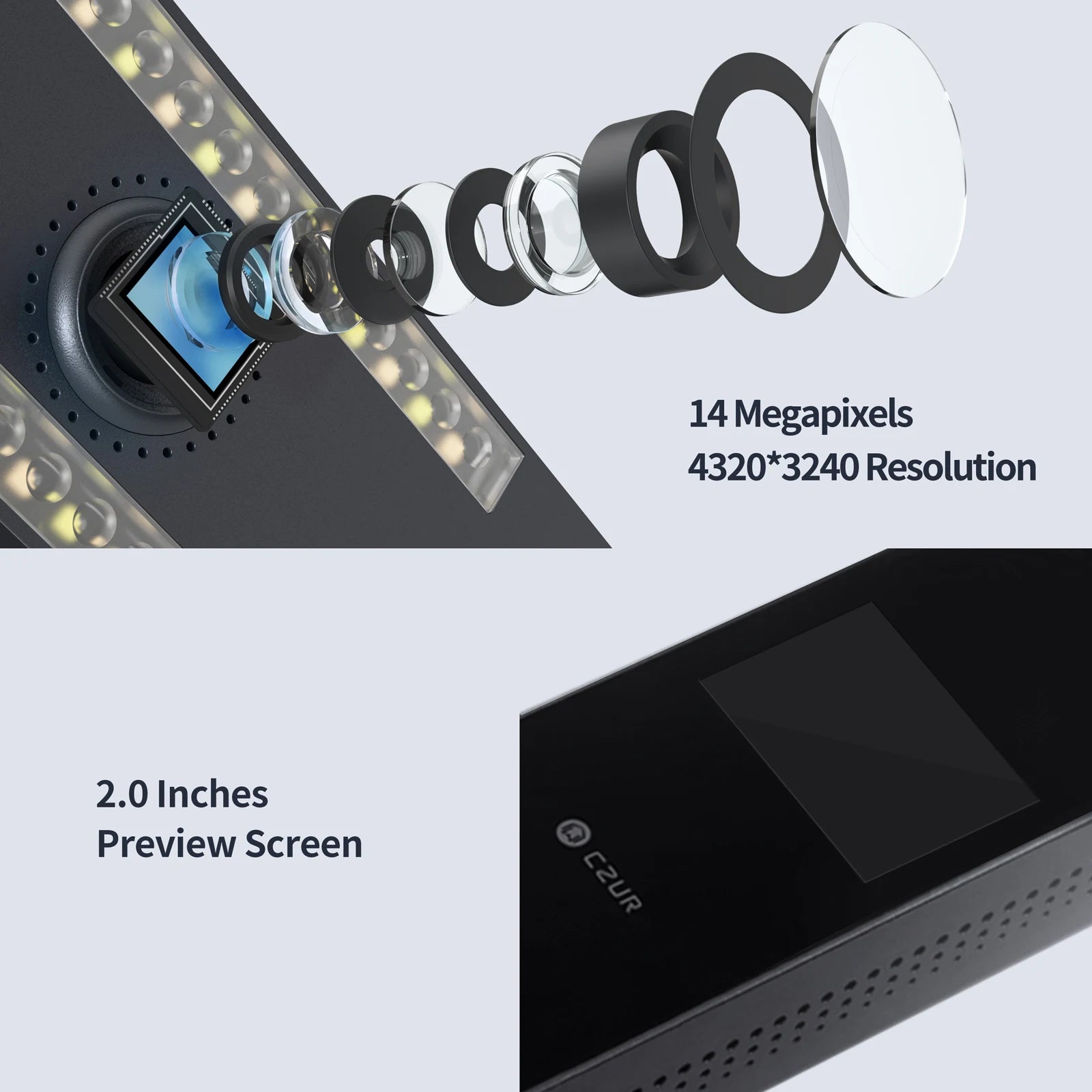 Tragbarer Buch- & Dokumentenscanner A3 14MP