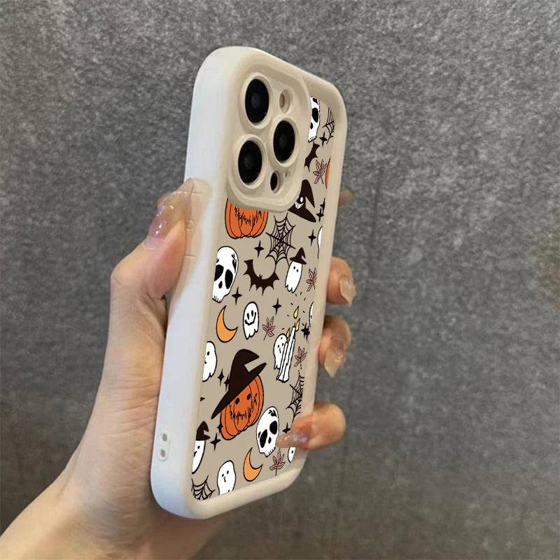 Silikon Hülle Halloween Kürbis Geist für iPhone