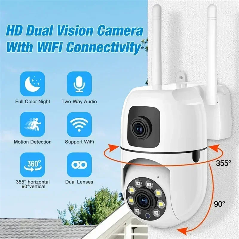 8MP HD IP Wifi Kamera Dual Objektiv Nachtsicht