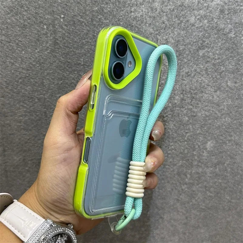 Transparente Kartenfach-Umhängehülle iPhone