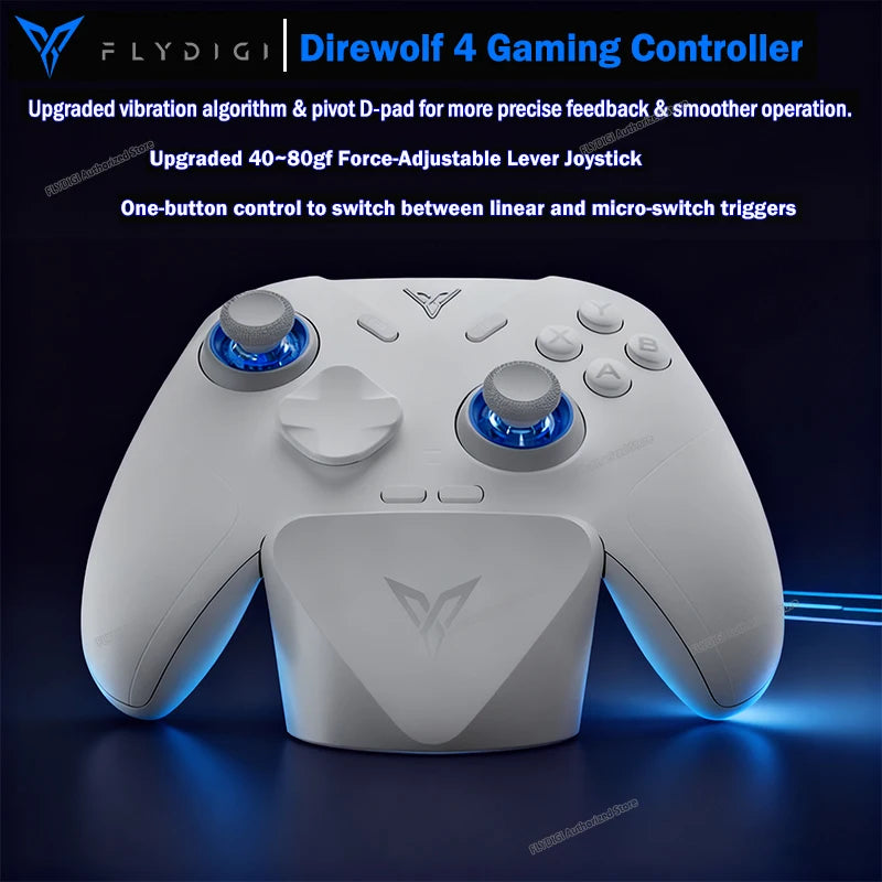 Flydigi Direwolf 4 wireless game controller with dock