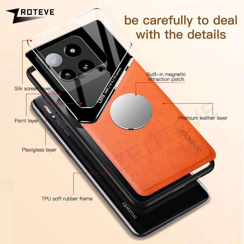 Xiaomi 14 PU Leather Magnetic Case
