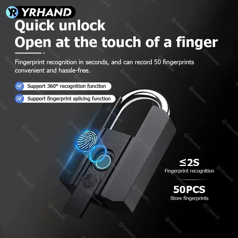 IP67 Smart Fingerabdruck Vorhängeschloss mit App