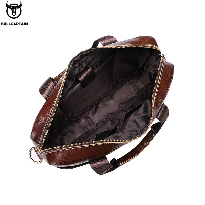 BULLCAPTAIN Herren Leder Laptoptasche