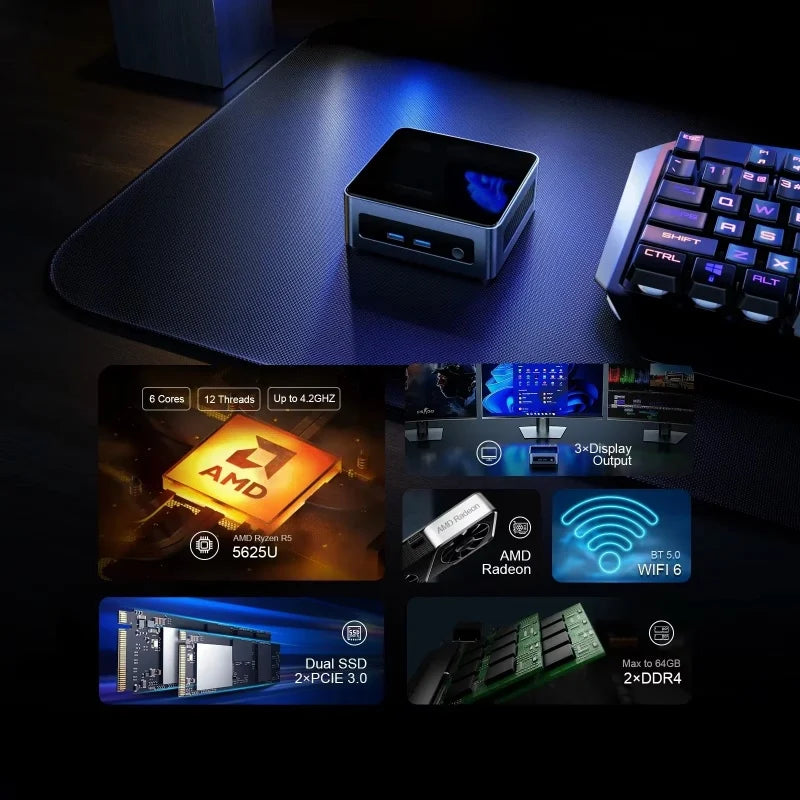 Mini-PC Chatreey AN2P Ryzen 5 Gaming SSD WiFi 6