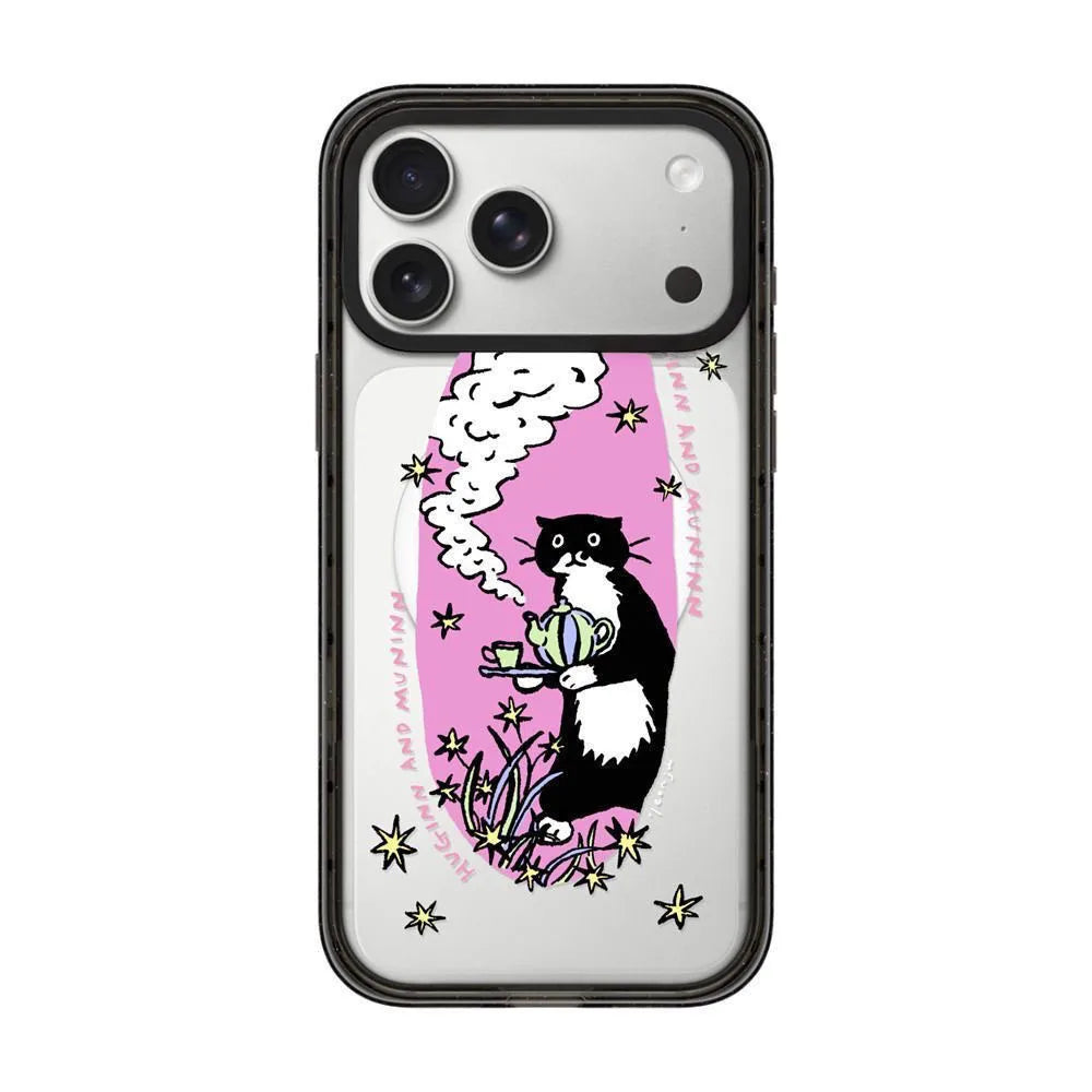 Flower Ghost Hülle mit schwarzem Rand für iPhone