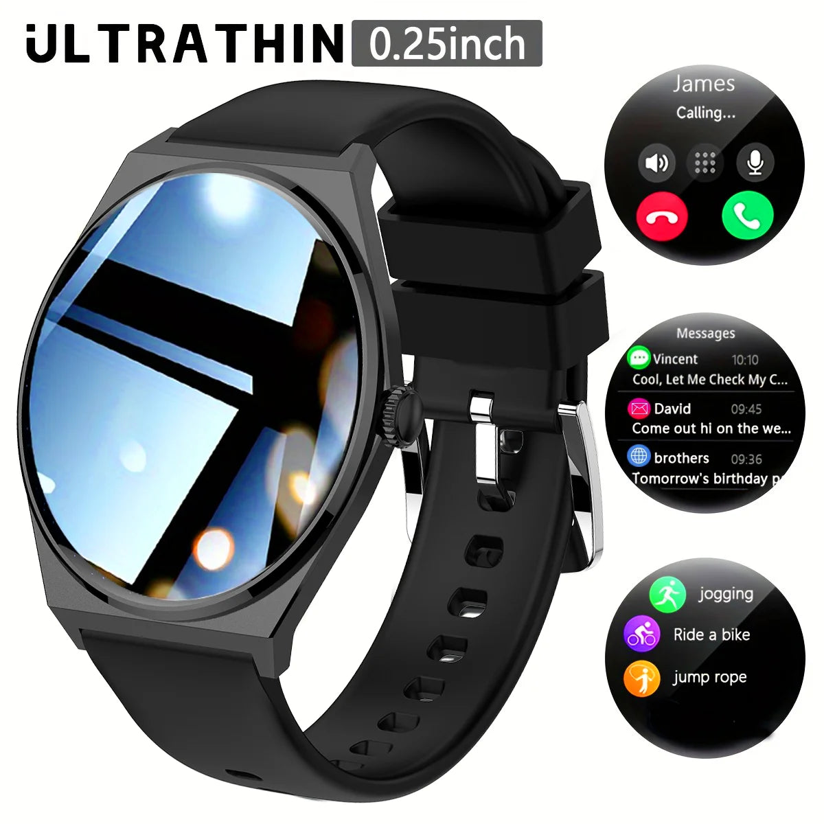 Ultra dünne Smartwatch 1,43" AMOLED HD Display