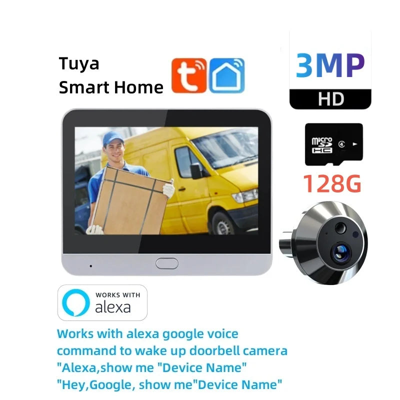 Smart Life WiFi Türspion Kamera 4.3" 3MP Bildschirm