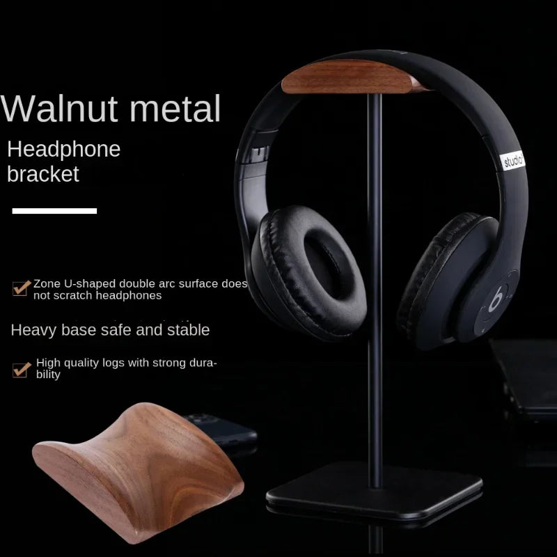 Classic wooden headphone stand, walnut