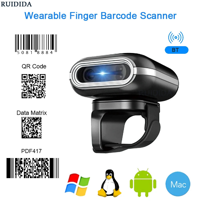 Tragbarer Bluetooth Barcode Scanner Finger-Ring