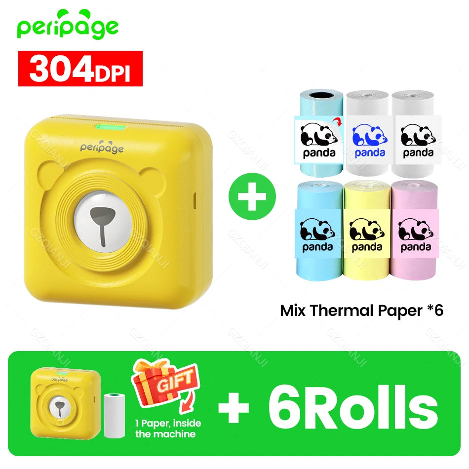 PeriPage A6 Mini Fotodrucker 304 DPI Bluetooth Tragbar
