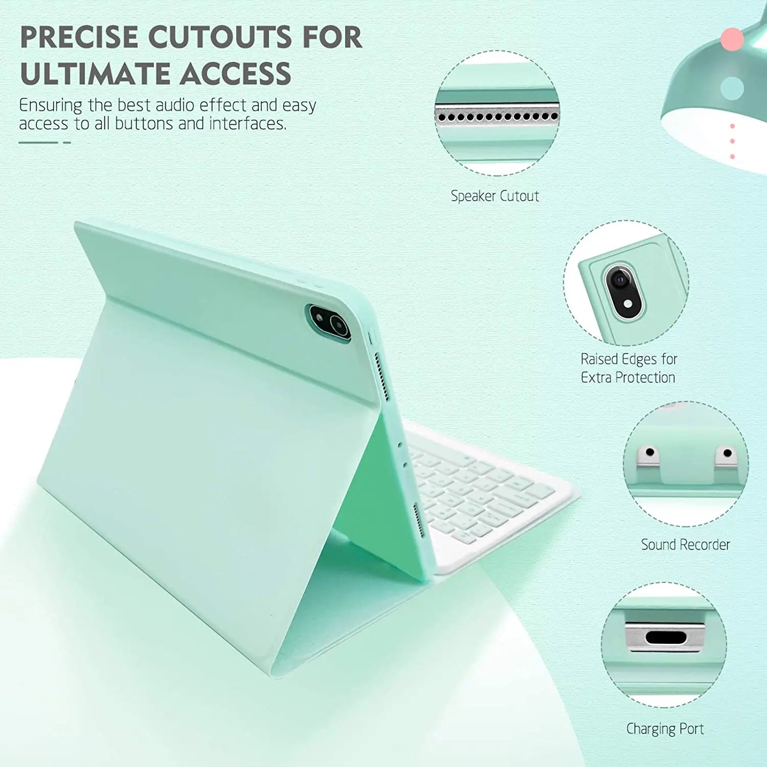 Kabellose Tastatur mit Maus für iPad Hülle