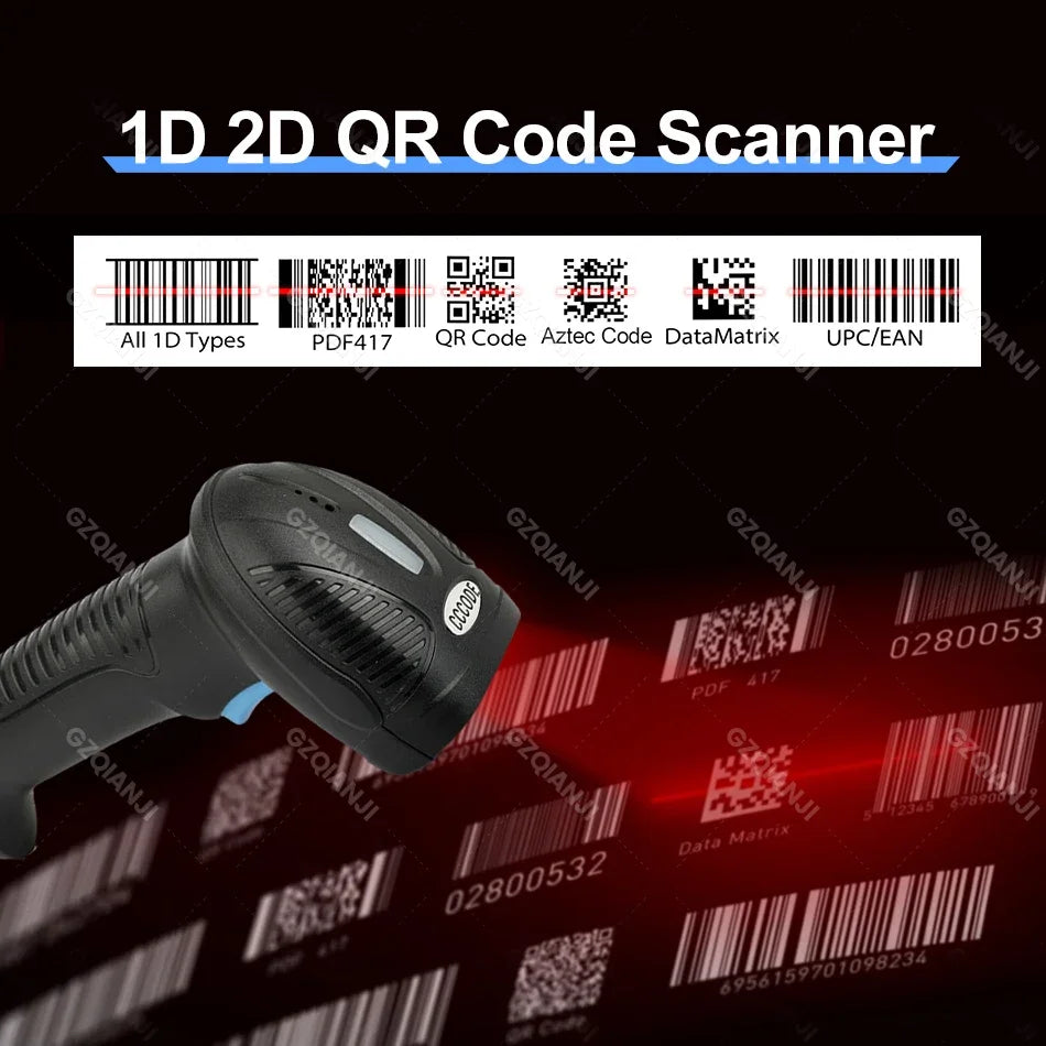 2D QR Barcode Scanner USB WLAN Bluetooth Handgerät