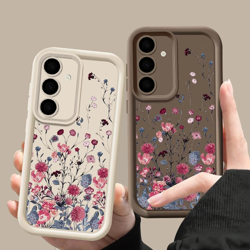 Elegante rote Blumenhülle für Samsung Galaxy & A-Serie