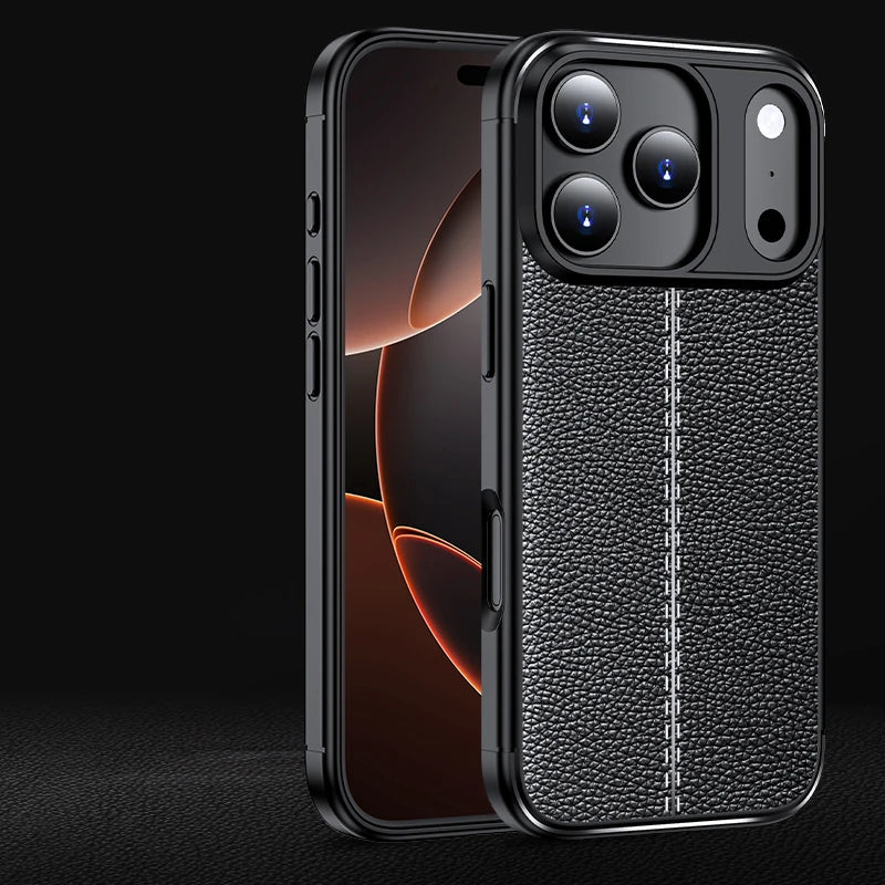 Stoßfeste Silikon-Lederhülle für iPhone 17 Pro Max