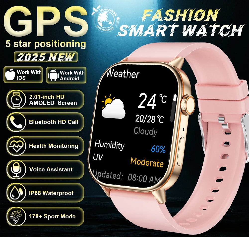 Robuste 2025 Militär GPS Smartwatch mit Taschenlampe & Bluetooth-Anruf für Android & iOS