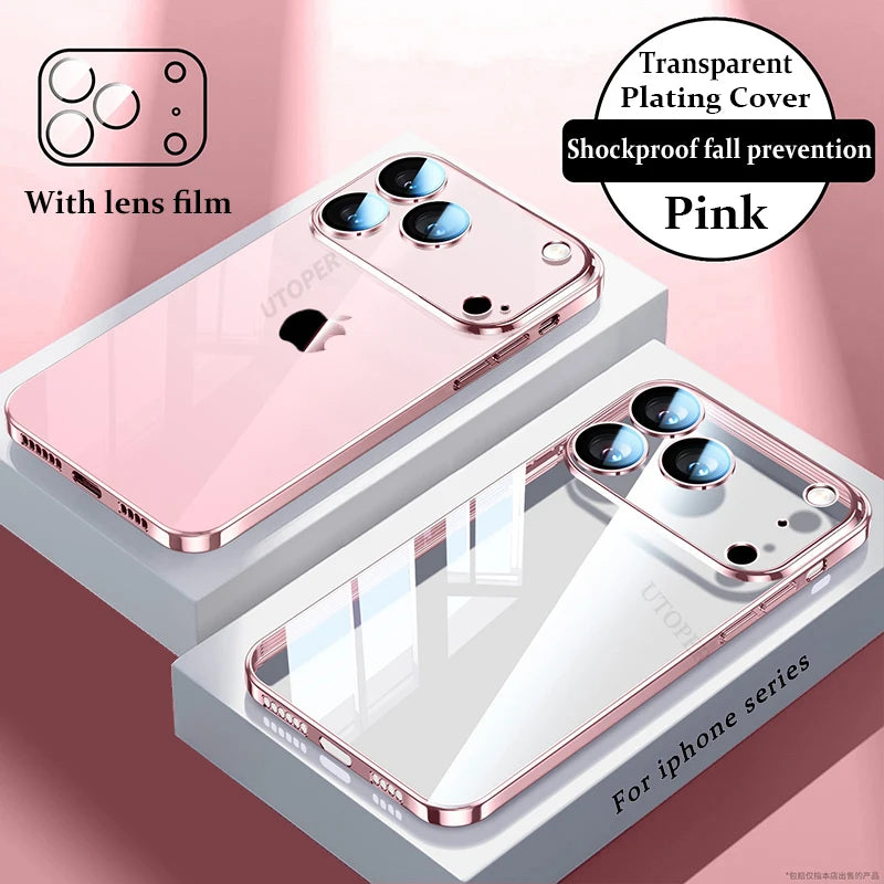 Transparente Anti-Fall-Hülle mit Linsenschutz iPhone 17