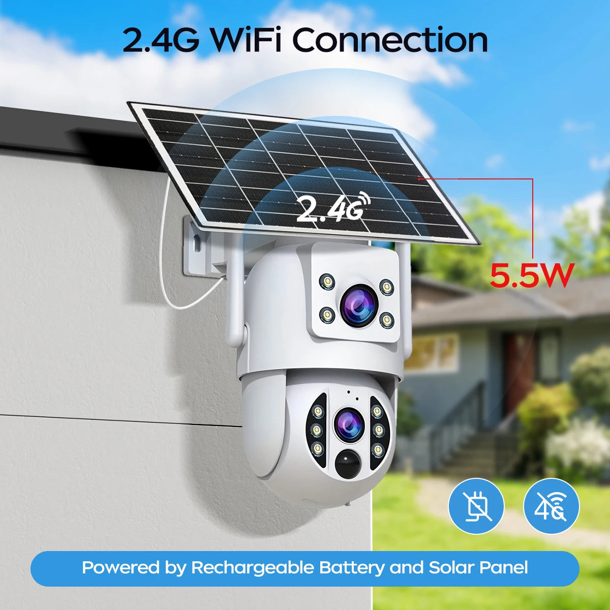 4K Solar WLAN PTZ Kamera mit Dual Objektiv Outdoor