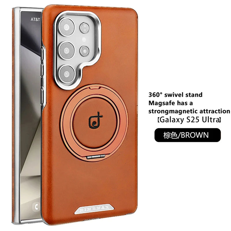 Lederhülle für Galaxy S25 S24 S23 mit Ständer